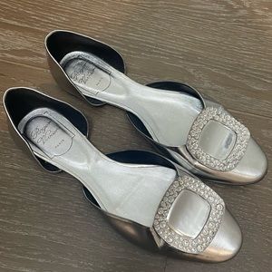 Roger Vivier silver flats